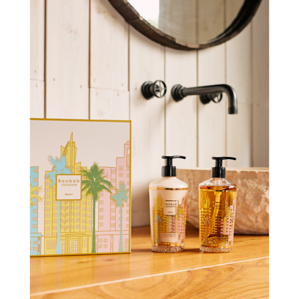Coffret cadeau Miami Lotion corps & mains et gel lavant mains