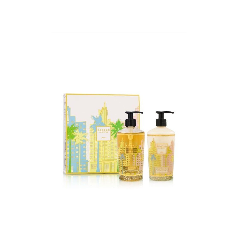 Coffret cadeau Miami Lotion corps & mains et gel lavant mains