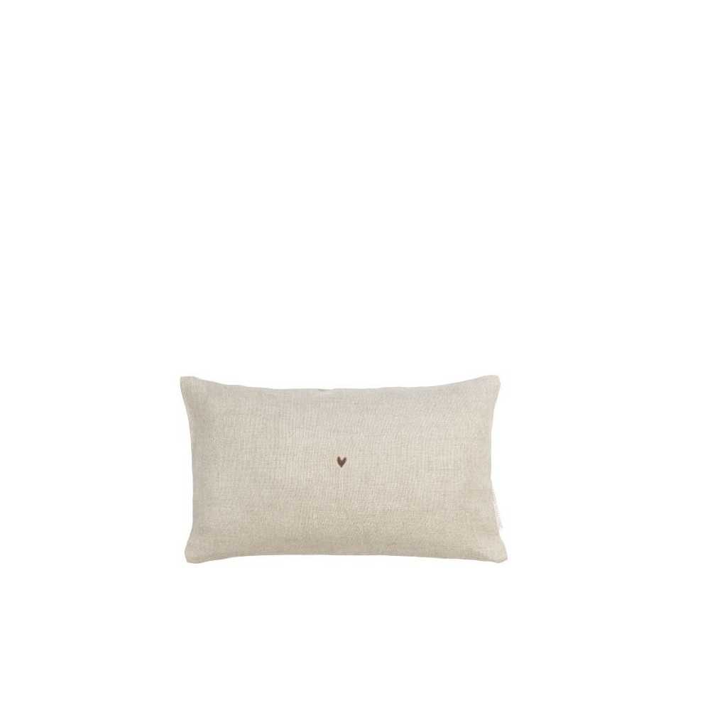 Coussin beige avec petit cœur Coussin beige avec petit cœur