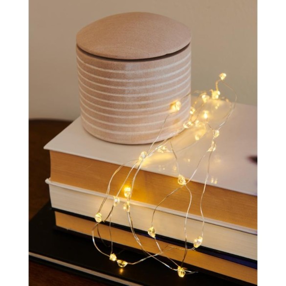 Guirlande lumineuse (diamants)  20L fil argenté