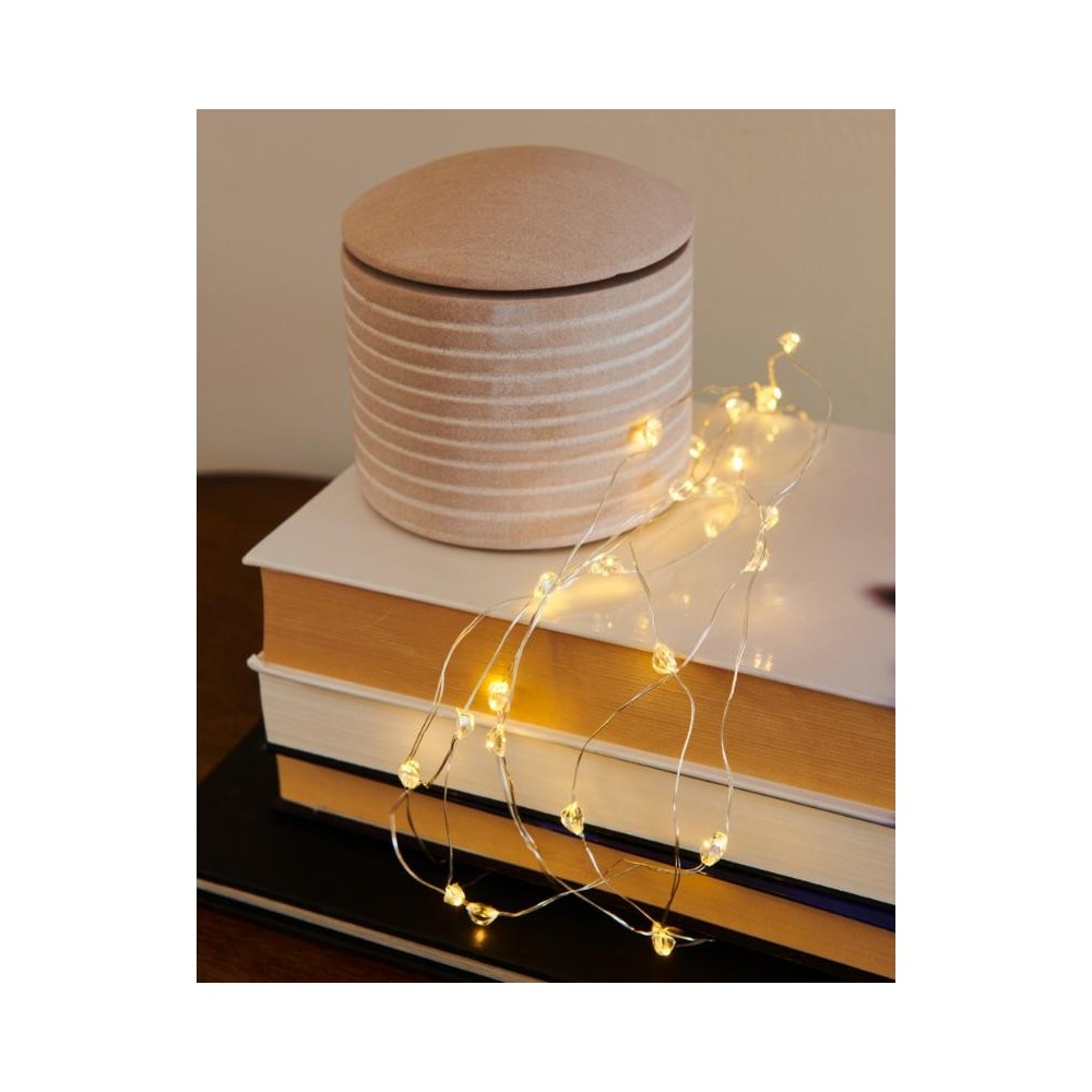 Guirlande lumineuse (diamants)  20L fil argenté