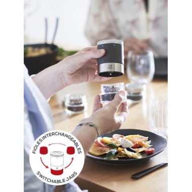 Maestro – Bar à poivres, moulin à poivre u’Select avec 3 grands crus et 3 réservoirs interchangeables