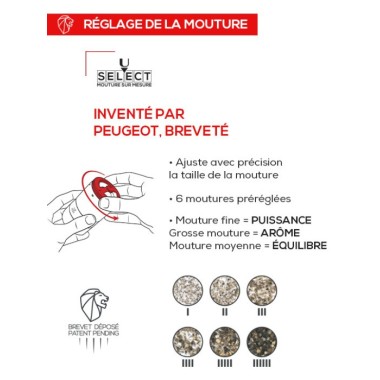 Maestro – Bar à poivres, moulin à poivre u’Select avec 3 grands crus et 3 réservoirs interchangeables