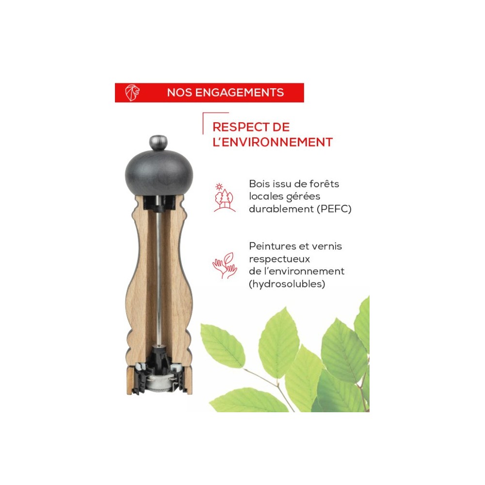 Moulin à sel manuel Line – Carbone, 12 cm"