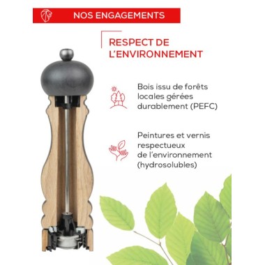 Moulin à sel manuel Line – Carbone, 18 cm