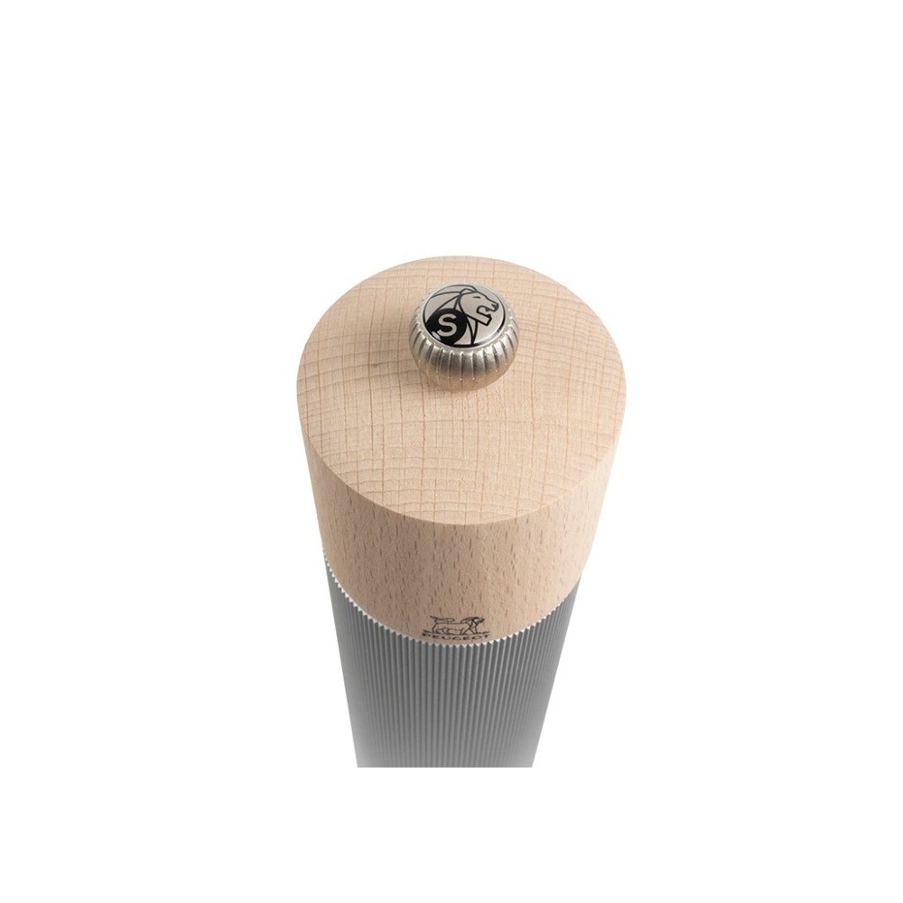 Moulin à sel manuel Line – Bois et aluminium, 22 cm