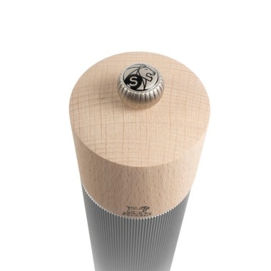 Moulin à sel manuel Line – Bois et aluminium, 22 cm