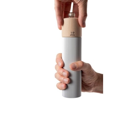 Moulin à sel manuel Line – Bois et aluminium, 22 cm