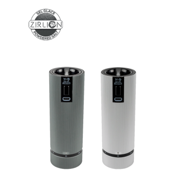 Coffret cadeau Line Electric – Duo de moulins à poivre et à sel électriques rechargeables, u’Select, carbone et aluminium, 15 cm