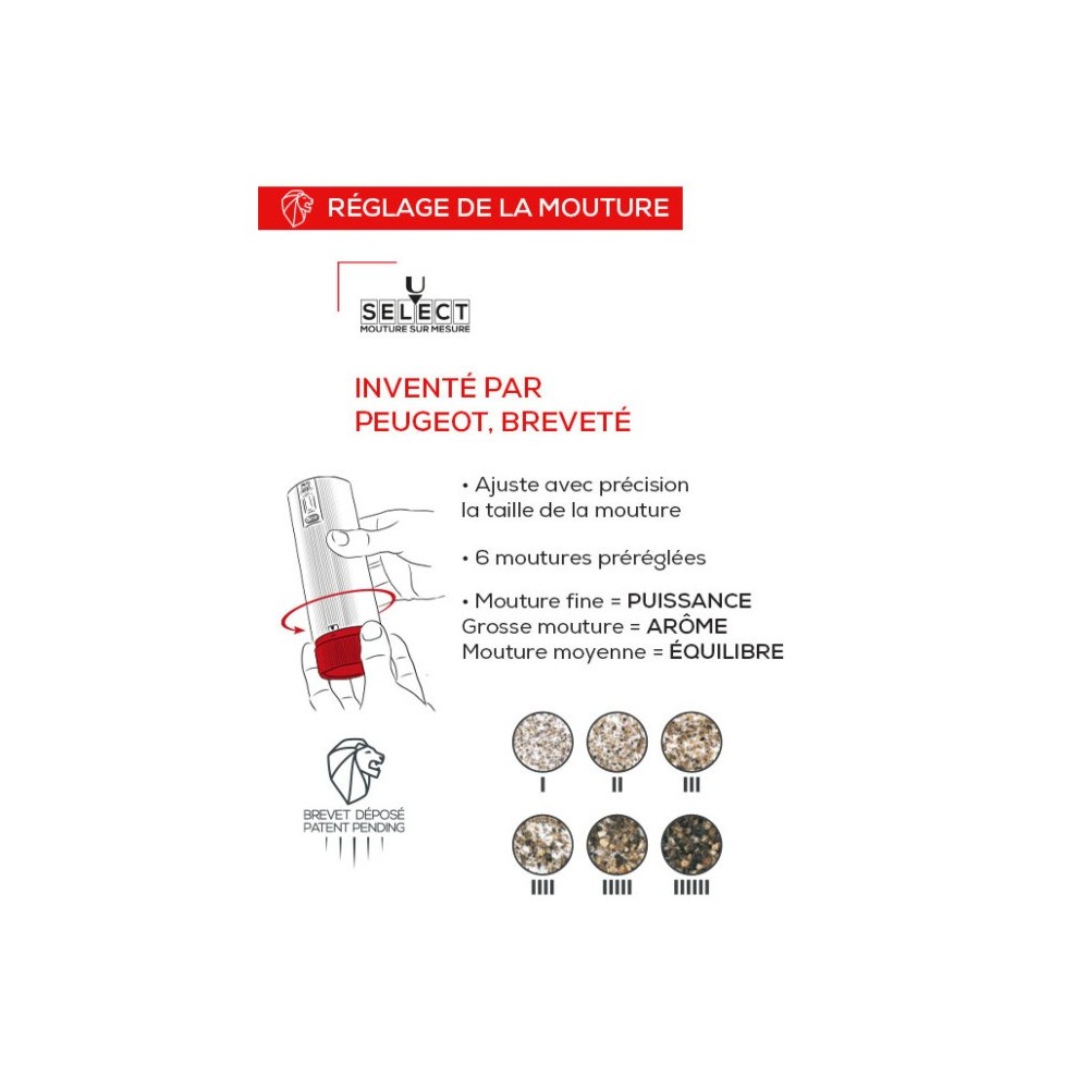 Coffret cadeau Line Electric – Duo de moulins à poivre et à sel électriques rechargeables, u’Select, carbone et aluminium, 15 cm