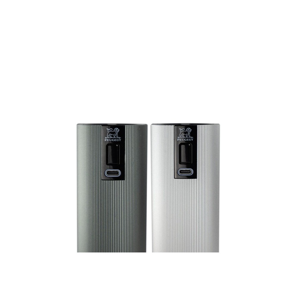 Coffret cadeau Line Electric – Duo de moulins à poivre et à sel électriques rechargeables, u’Select, carbone et aluminium, 15 cm