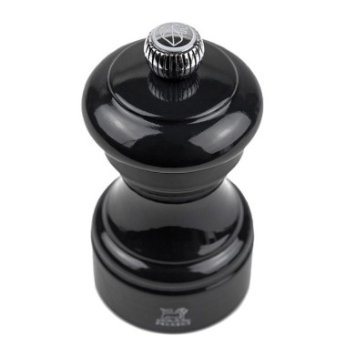 Moulin à sel manuel Bistro – Bois laqué noir, 10 cm