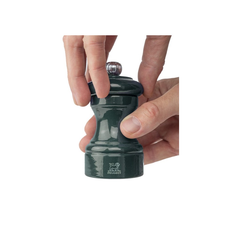 Moulin à sel manuel Bistro – Bois laqué vert forêt, 10 cm