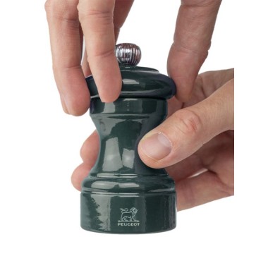 Moulin à sel manuel Bistro – Bois laqué vert forêt, 10 cm