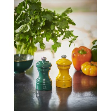 Moulin à sel manuel Bistro – Bois laqué vert forêt, 10 cm