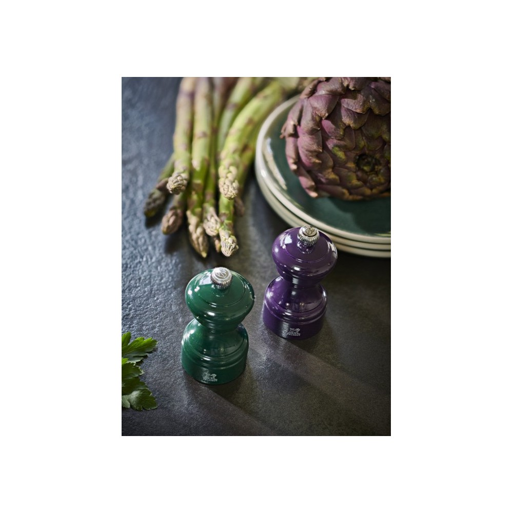 Moulin à sel manuel Bistro – Bois laqué vert forêt, 10 cm