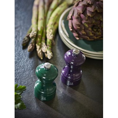 Moulin à sel manuel Bistro – Bois laqué vert forêt, 10 cm