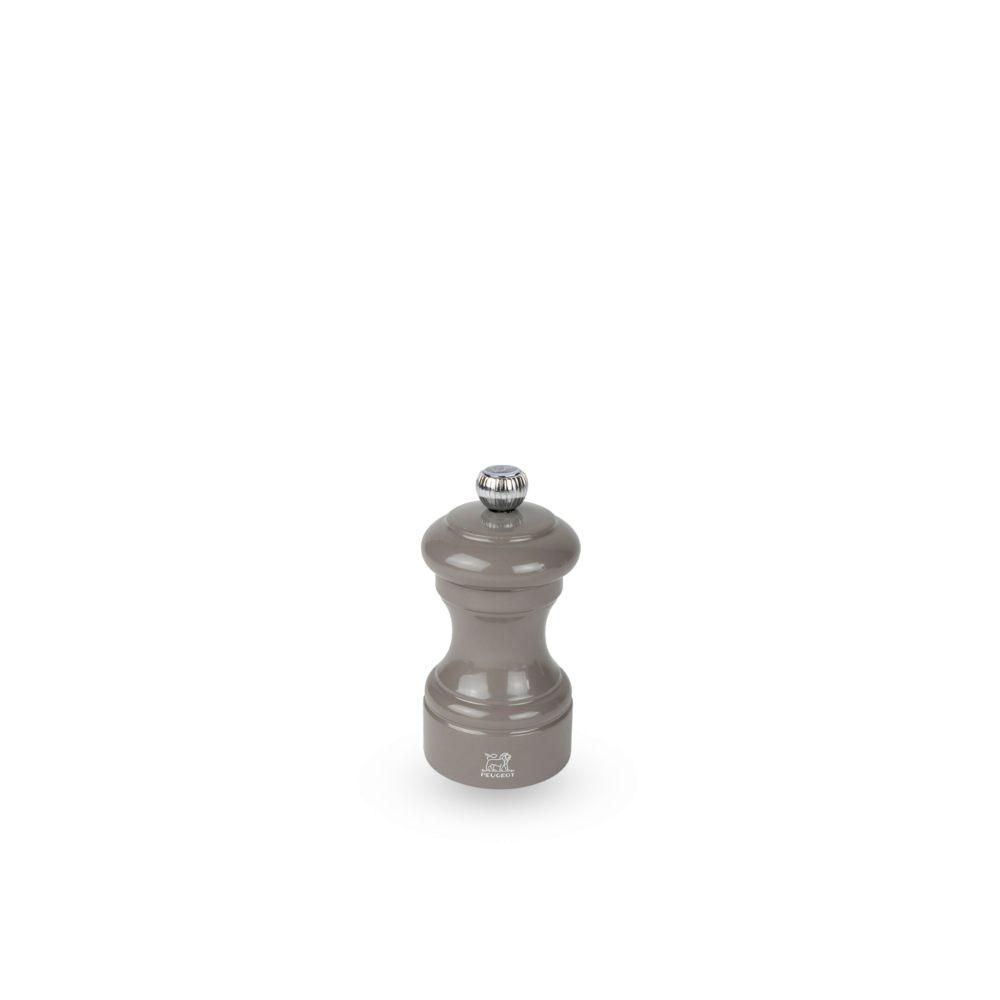 Moulin à sel manuel Bistro – Bois laqué gris taupe, 10 cm