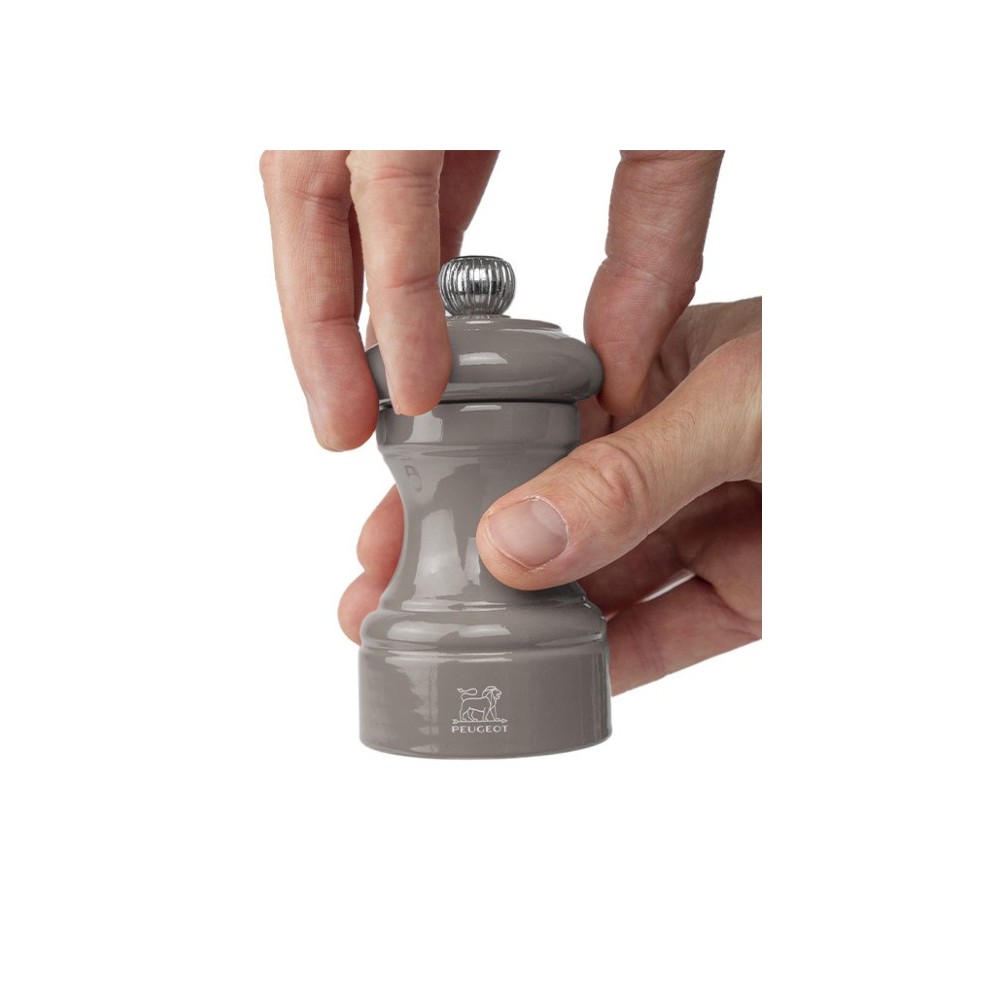 Moulin à sel manuel Bistro – Bois laqué gris taupe, 10 cm