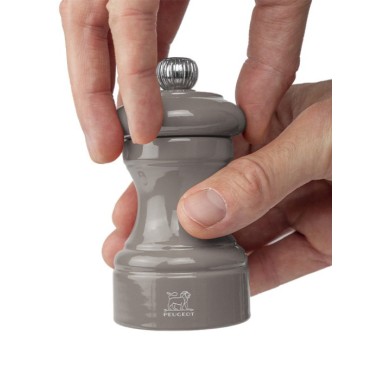Moulin à sel manuel Bistro – Bois laqué gris taupe, 10 cm
