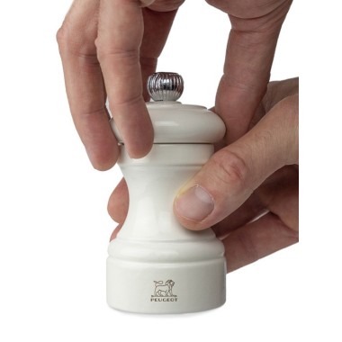 Moulin à poivre manuel Bistro – Bois laqué ivoire, 10 cm
