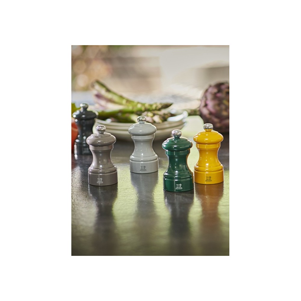 Moulin à sel manuel Bistro – Bois laqué gris perle, 10 cm