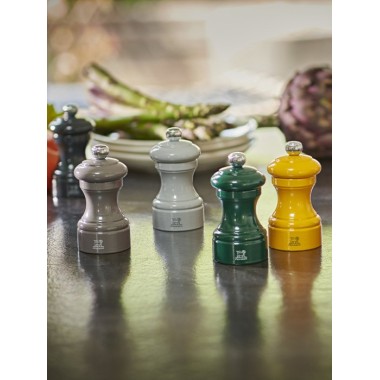 Moulin à sel manuel Bistro – Bois laqué gris perle, 10 cm