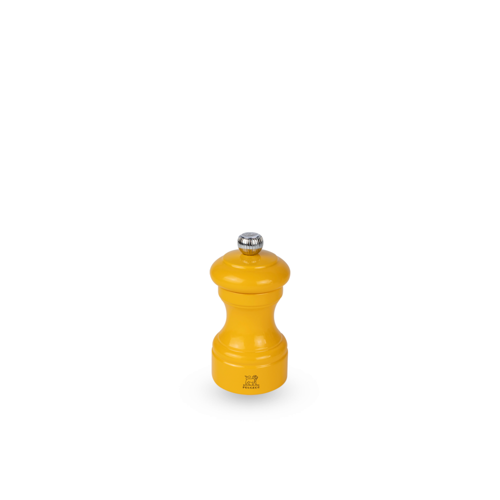 Moulin à sel manuel Bistro – Bois laqué jaune safran, 10 cm