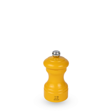 Moulin à sel manuel Bistro – Bois laqué jaune safran, 10 cm