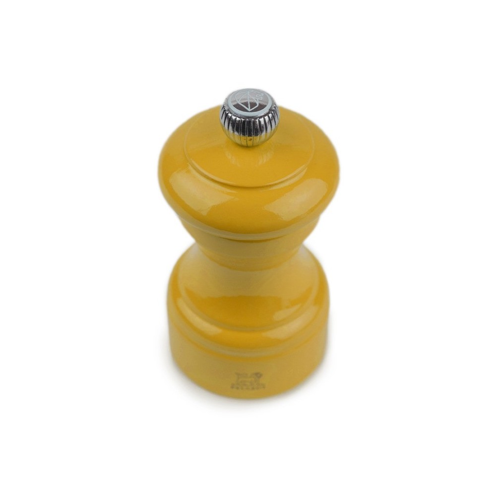 Moulin à sel manuel Bistro – Bois laqué jaune safran, 10 cm