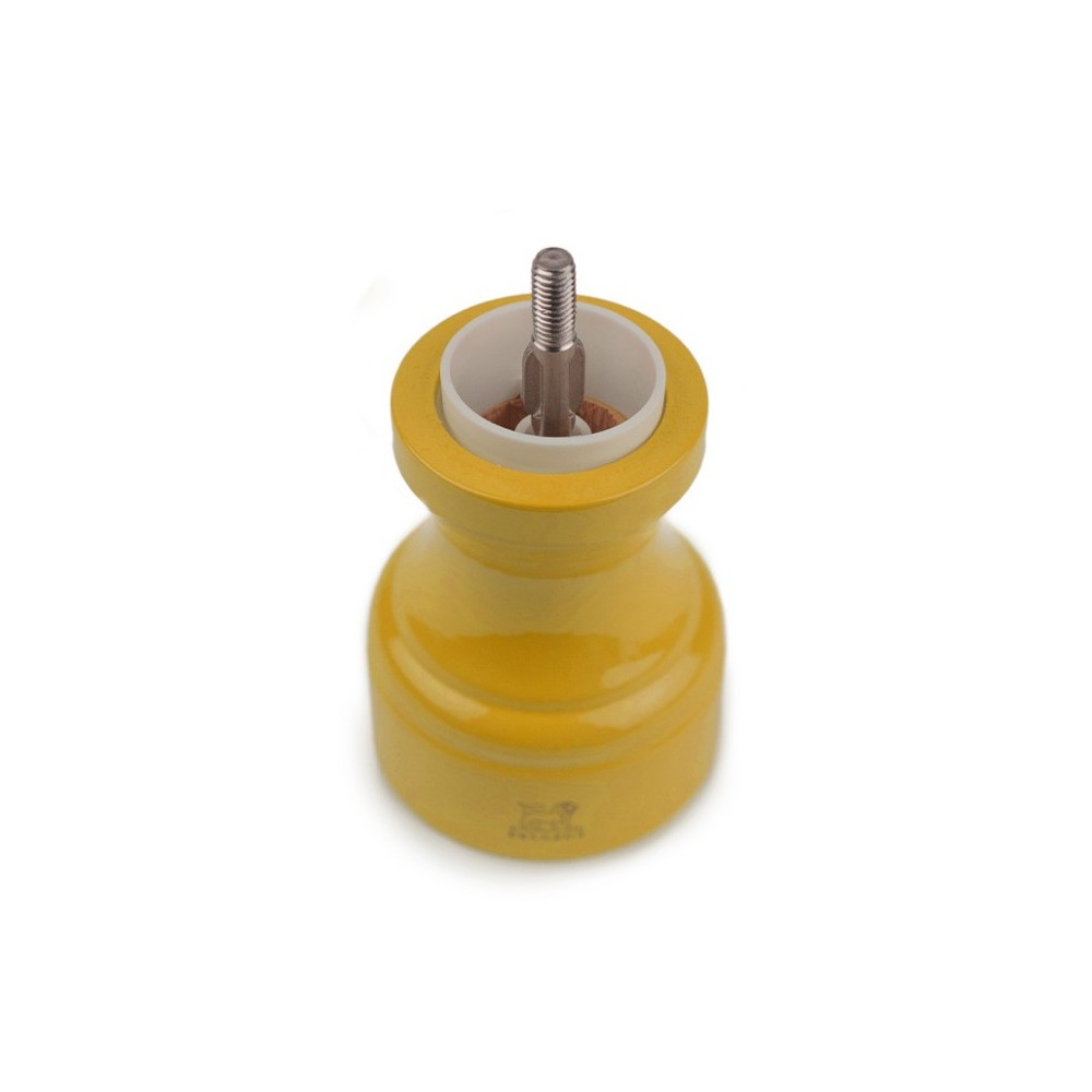 Moulin à sel manuel Bistro – Bois laqué jaune safran, 10 cm