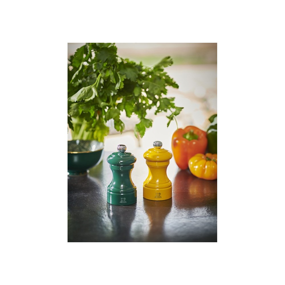 Moulin à sel manuel Bistro – Bois laqué jaune safran, 10 cm