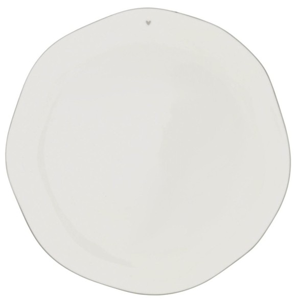 Assiette plate blanche avec petit cœur gris – 27 cm