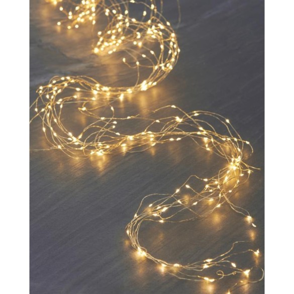 Guirlande lumineuse (chute d'eau) 200  L 15x(0,45-1,5m) fil doré