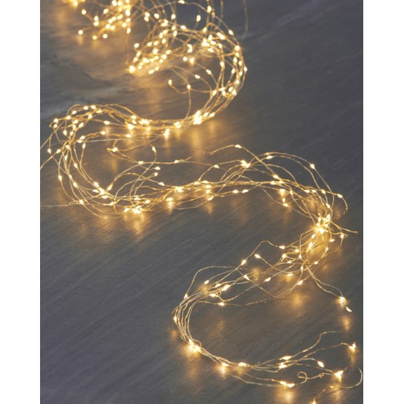 Guirlande lumineuse (chute d'eau) 350L 15x(1,20-2,7m) fil doré