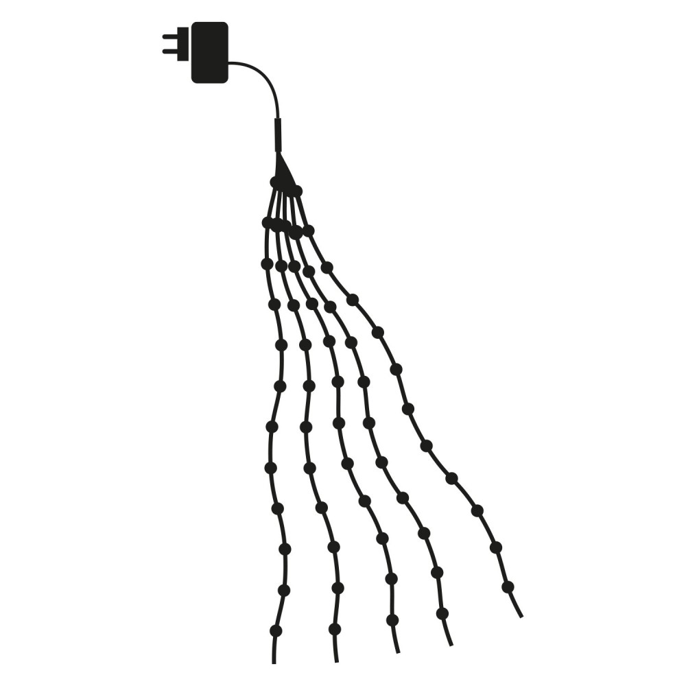 Guirlande lumineuse (chute d'eau) 350L 15x(1,20-2,7m) fil doré
