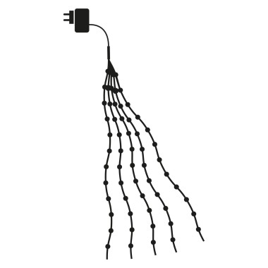 Guirlande lumineuse (chute d'eau) 350L 15x(1,20-2,7m) fil doré