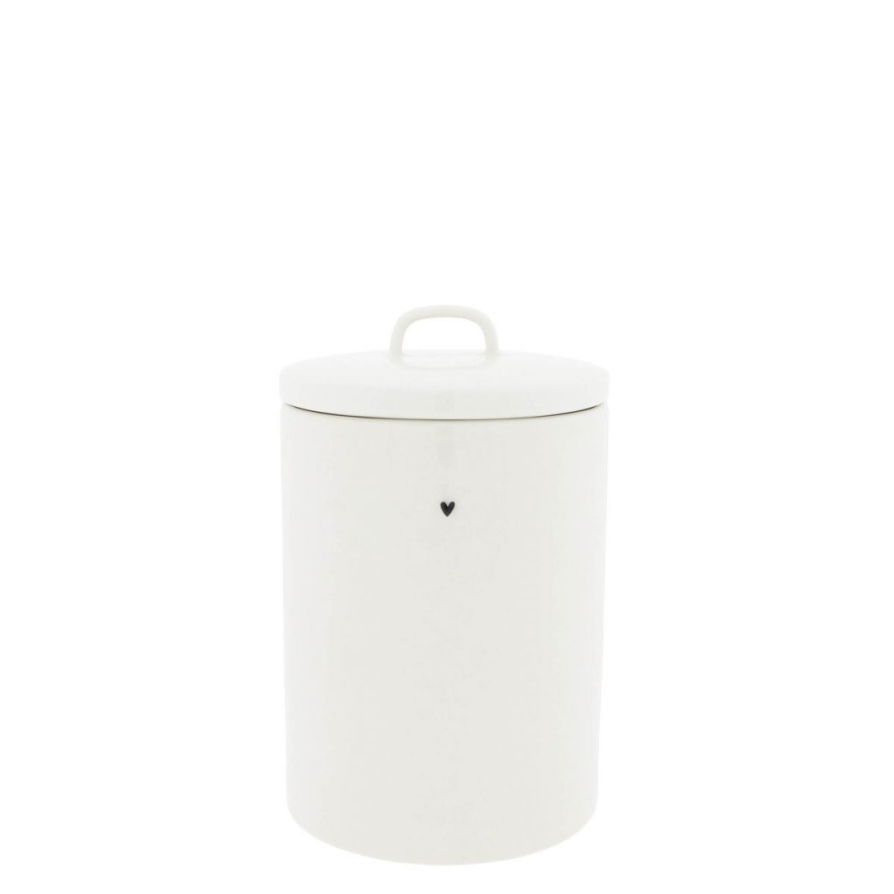 Pot de conservation Bastion Collection – Blanc avec cœur noir (12 x 19,5 cm)