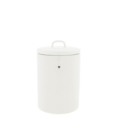 Pot de conservation Bastion Collection – Blanc avec cœur noir (12 x 19,5 cm)