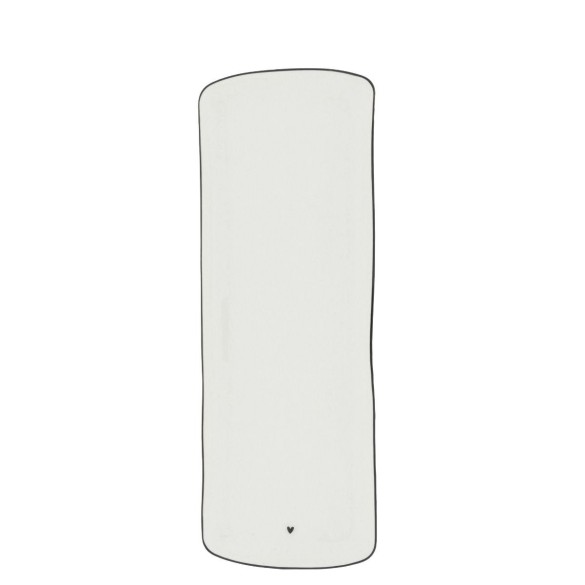 Assiette ovale Bastion Collection – Blanche avec cœur noir (35x13x2 cm)