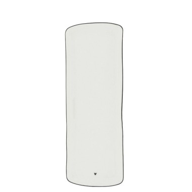 Assiette ovale Bastion Collection – Blanche avec cœur noir (35x13x2 cm)