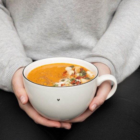 Bol à soupe Bastion Collection – Blanc bord noir (13 cm)