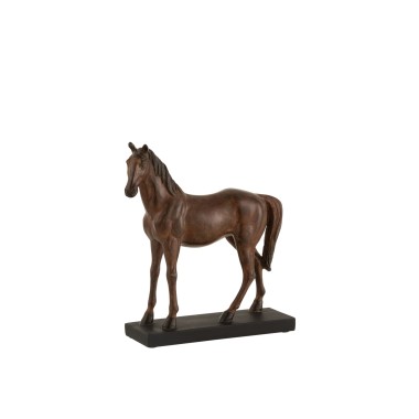 Statue Cheval en résine marron – Taille L (35x11,5x36 cm)