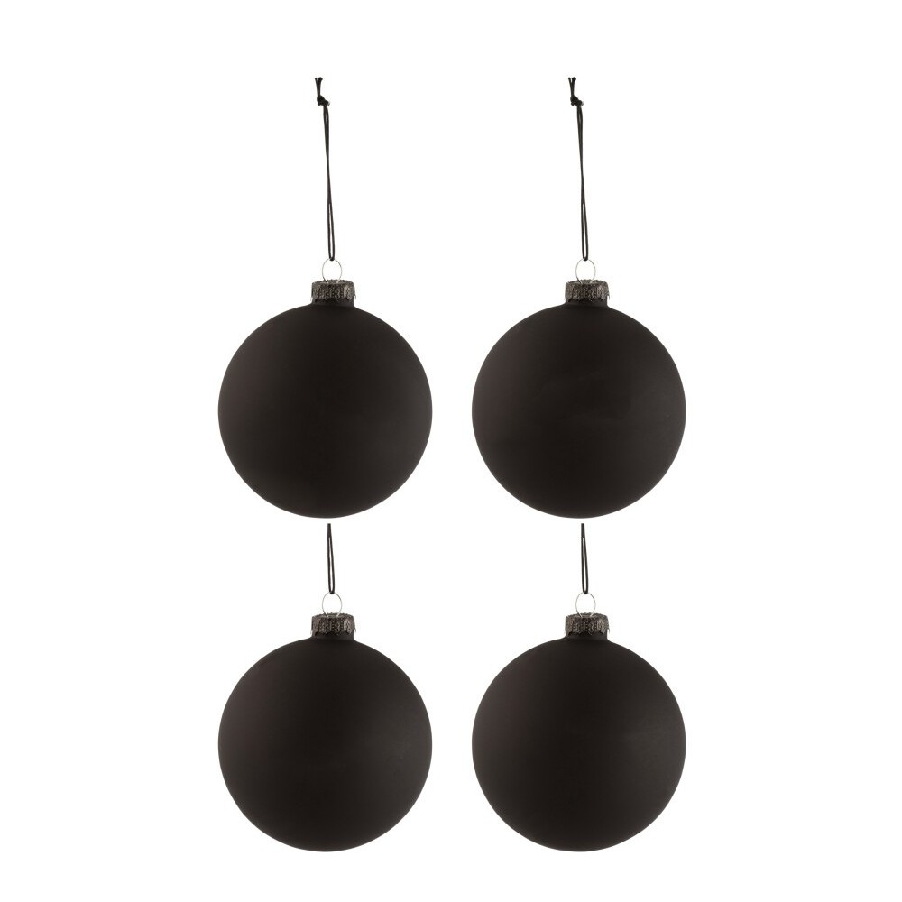 Boule de Noël noire mate personnalisable – Ø10 cm