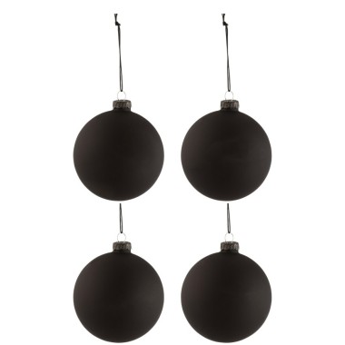 Boule de Noël noire mate personnalisable – Ø10 cm