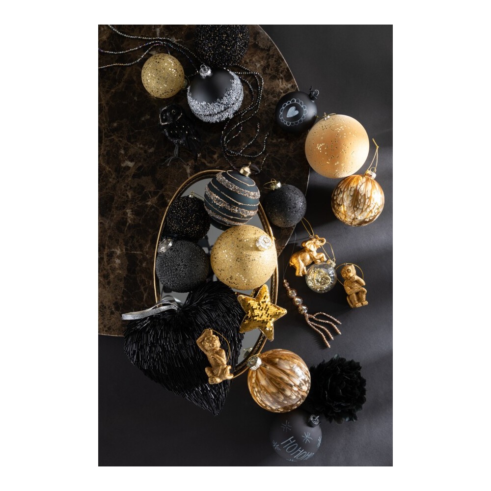 Boule de Noël noire mate personnalisable – Ø10 cm