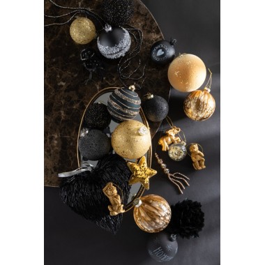 Boule de Noël noire mate personnalisable – Ø10 cm