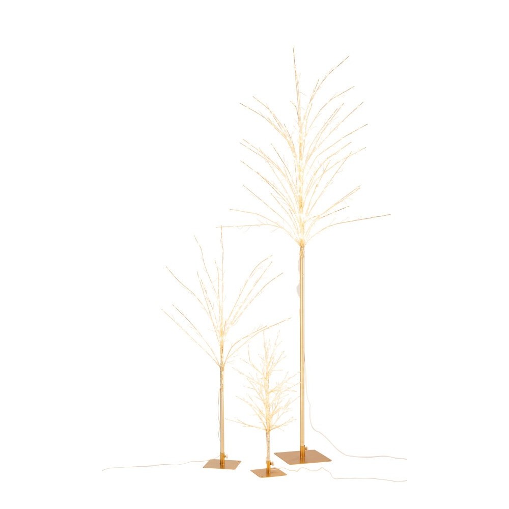 Arbre dénudé doré avec LED – Médium, H99 cm