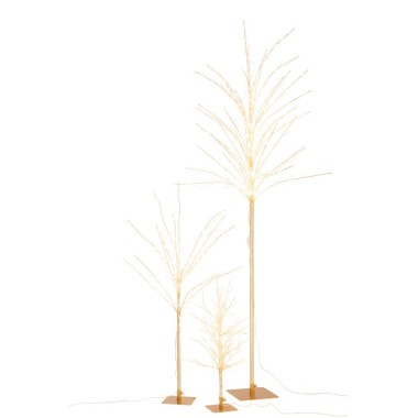 Arbre dénudé doré avec LED – Médium, H99 cm