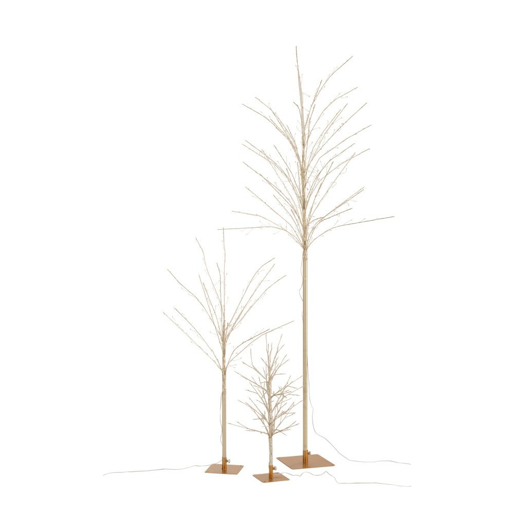 Arbre dénudé doré avec LED – Médium, H99 cm